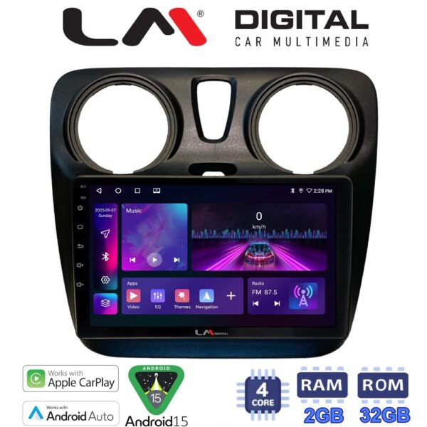 LM Digital - LM ZA4657 GPS Οθόνη OEM Multimedia Αυτοκινήτου για Dacia Dokker 2012 > (CarPlay/AndroidAuto/BT/GPS/WIFI/GPRS) - Image 1