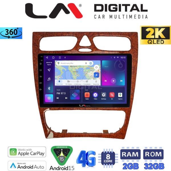 LM Digital - LM ZB8171W GPS Οθόνη OEM Multimedia Αυτοκινήτου για Mercedes C Class 1999 > 2004 (Προ Facelift) (CarPlay/AndroidAuto/BT/GPS/WIFI/GPRS) - Image 1