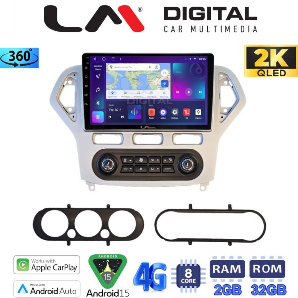 LM Digital - LM ZB8367S GPS Οθόνη OEM Multimedia Αυτοκινήτου για Ford Mondeo 2007 > 2010 (CarPlay/AndroidAuto/BT/GPS/WIFI/GPRS) - Image 1