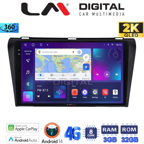 LM Digital - LM ZD8034 GPS Οθόνη OEM Multimedia Αυτοκινήτου για MAZDA 3  2009>2014 (CarPlay/AndroidAuto/BT/GPS/WIFI/GPRS) - Image 1