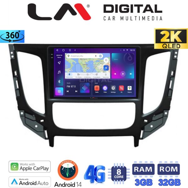 LM Digital - LM ZD8230 GPS Οθόνη OEM Multimedia Αυτοκινήτου για Mitsubishi L200 2014 >Μόνο για αυτοκίνητα με Κλιματισμό (CarPlay/AndroidAuto/BT/GPS/WIFI/GPRS) - Image 1