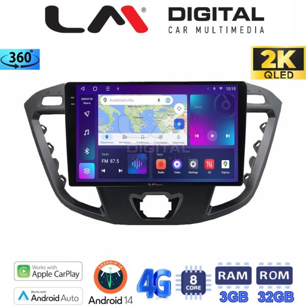 LM Digital - LM ZD8366 GPS Οθόνη OEM Multimedia Αυτοκινήτου για TRANSIT CUSTOM - TOURNEO CUSTOM 2013> (CarPlay/AndroidAuto/BT/GPS/WIFI/GPRS) - Image 1