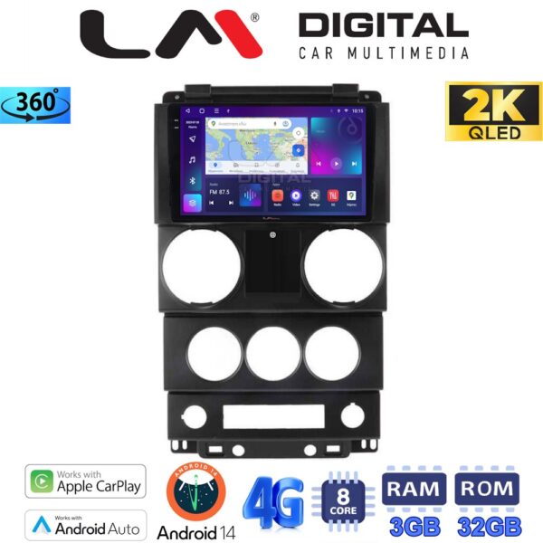 LM Digital - LM ZD8748C GPS Οθόνη OEM Multimedia Αυτοκινήτου για Jeep Wrangler 2007 > 2011 (CarPlay/AndroidAuto/BT/GPS/WIFI/GPRS) - Image 1