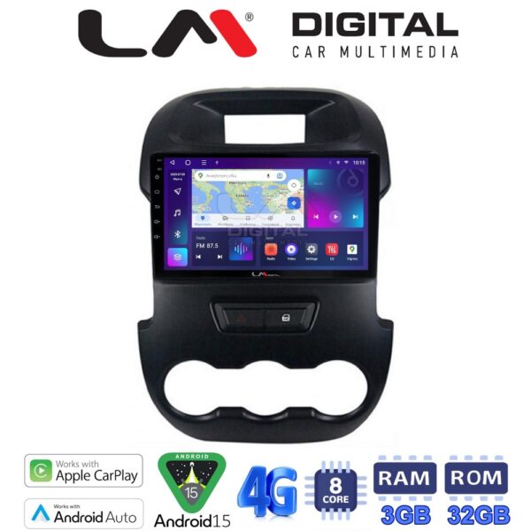 LM Digital - LM ZE8245 GPS Οθόνη OEM Multimedia Αυτοκινήτου για FORD RANGER 2011> 2015 (CarPlay/AndroidAuto/BT/GPS/WIFI/GPRS) - Image 1