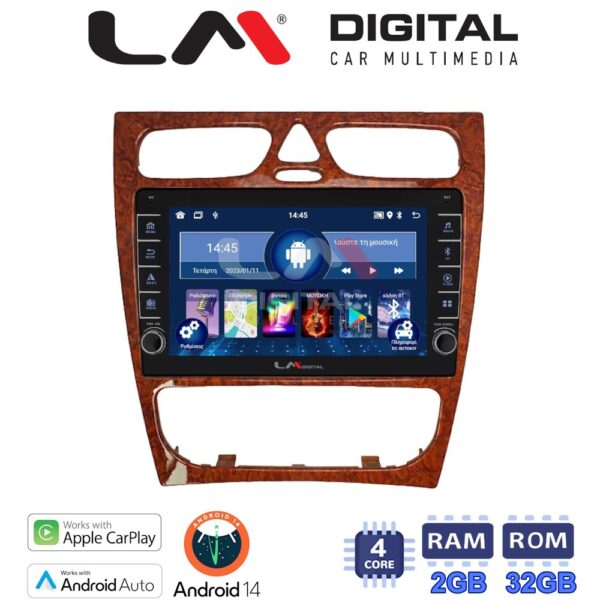 LM Digital - LM ZG4171W GPS Οθόνη OEM Multimedia Αυτοκινήτου για Mercedes C Class 1999 > 2004 (Προ Facelift) (CarPlay/AndroidAuto/BT/GPS/WIFI/GPRS) - Image 1