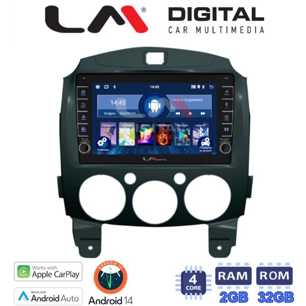 LM Digital - LM ZG4430 GPS Οθόνη OEM Multimedia Αυτοκινήτου για MAZDA 2 2007>2014 (CarPlay/AndroidAuto/BT/GPS/WIFI/GPRS) - Image 1