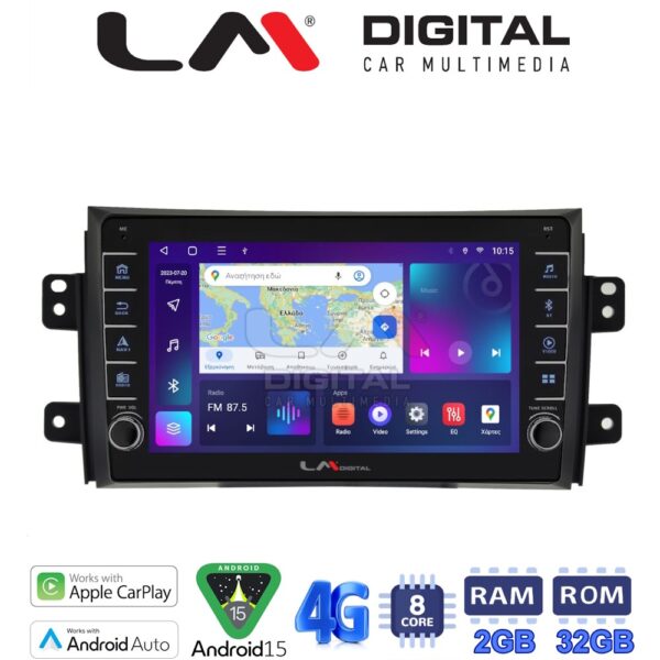 LM Digital - LM ZG8446 GPS Οθόνη OEM Multimedia Αυτοκινήτου για FIAT SEDICI & SUZUKI SX4 2005-2013 (CarPlay/AndroidAuto/BT/GPS/WIFI/GPRS) - Image 1