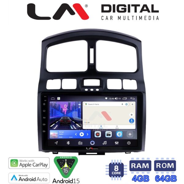 LM Digital - LM ZK8317 GPS Οθόνη OEM Multimedia Αυτοκινήτου για Hyundai Santa Fe 2000 > 2006 (CarPlay/AndroidAuto/BT/GPS/WIFI) - Image 1