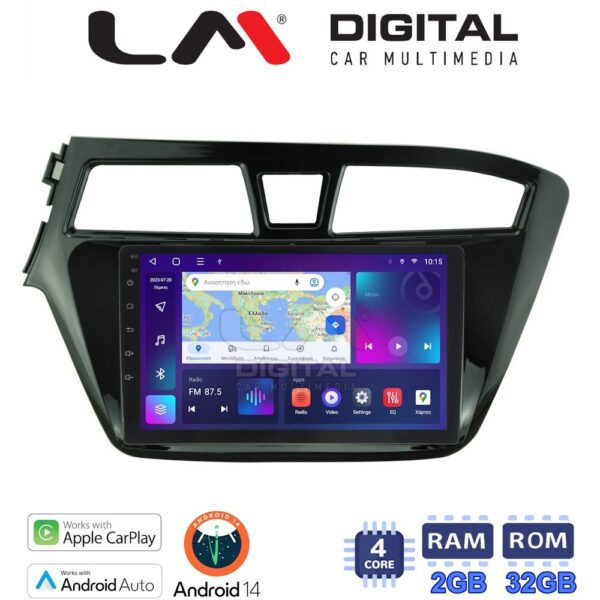 LM Digital - LM ZN4517 GPS Οθόνη OEM Multimedia Αυτοκινήτου για Hyundai i20 2015> (CarPlay/AndroidAuto/BT/GPS/WIFI/GPRS) - Image 1