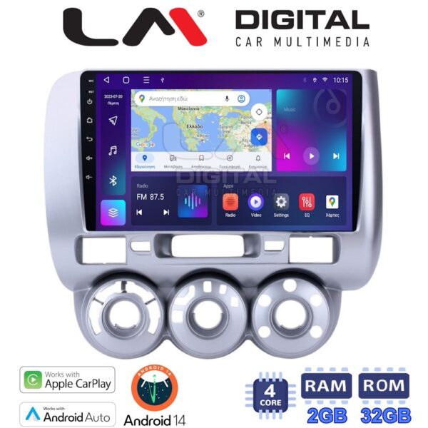LM Digital - LM ZN4730 GPS Οθόνη OEM Multimedia Αυτοκινήτου για HONDA JAZZ 2002>2009 (CarPlay/AndroidAuto/BT/GPS/WIFI/GPRS) - Image 1