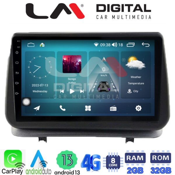 LM Digital - LM ZR8319 GPS Οθόνη OEM Multimedia Αυτοκινήτου για Renault Clio III 2005 > 2011 (CarPlay/AndroidAuto/BT/GPS/WIFI/GPRS) - Image 2