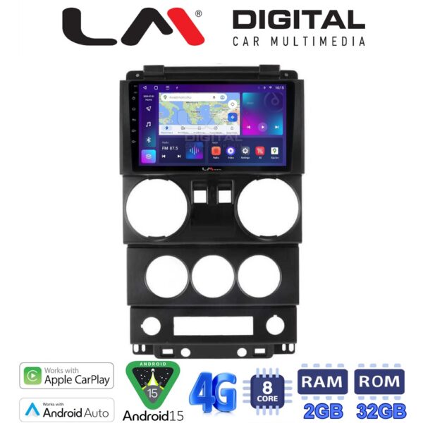 LM Digital - LM ZR8748 GPS Οθόνη OEM Multimedia Αυτοκινήτου για JEEP WRANGLER 2007 > 2011 (CarPlay/AndroidAuto/BT/GPS/WIFI/GPRS) - Image 1