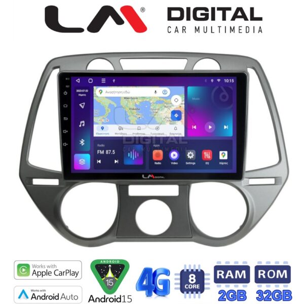 LM Digital - LM ZR8838 GPS Οθόνη OEM Multimedia Αυτοκινήτου για Hyundai i20 2008 > 2014 (CarPlay/AndroidAuto/BT/GPS/WIFI/GPRS) - Image 1