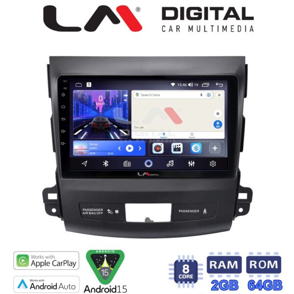 LM Digital - LM ZW8056 GPS Οθόνη OEM Multimedia Αυτοκινήτου για OUTLANDER, C CROSSER,4007 2006>2012 (CarPlay/AndroidAuto/BT/GPS/WIFI) - Image 1
