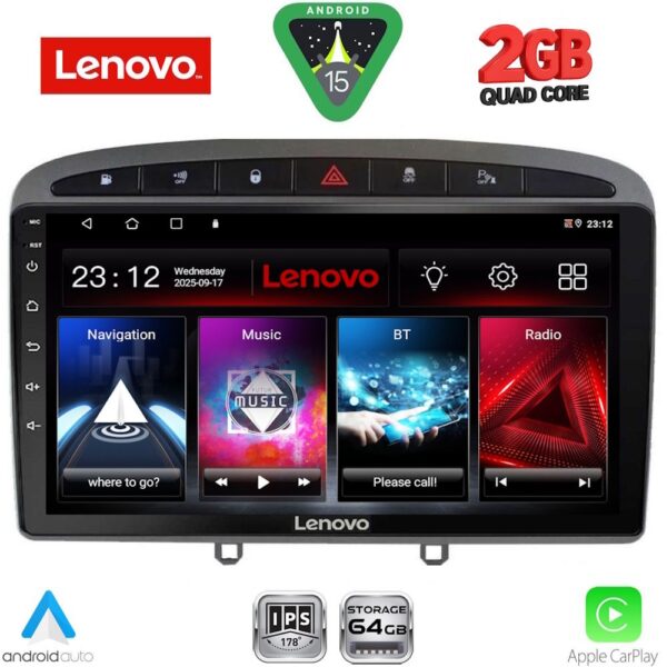 LENOVO LVD 2513GR_CPA (9inc) MULTIMEDIA TABLET for PEUGEOT 308 mod. 2007-2012 - RCZ mod. 2009-2015 (GREY) - Image 1