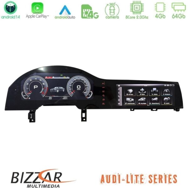 Bizzar Lite Series Dual Screen Audi Q7 4L 2006-2009 με MMI2G Android14 8Core (4+64GB) Multimedia & Dashboard 22,8" - Image 2