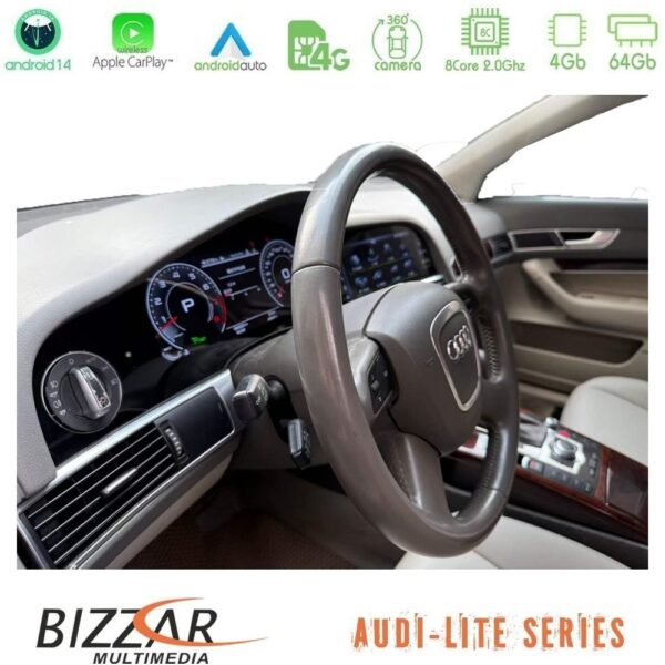 Bizzar Lite Series Dual Screen Audi A6 (4F) 2004-2009 με MMI2G Android14 8Core (4+64GB) Multimedia & Dashboard 22,8" - Image 4