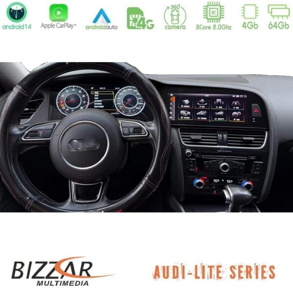 Bizzar Lite Series Dual Screen AUDI A4 (B8) 2008-2015 Android14 8Core (4+64GB) Multimedia & Dashboard 22,8" - Image 1