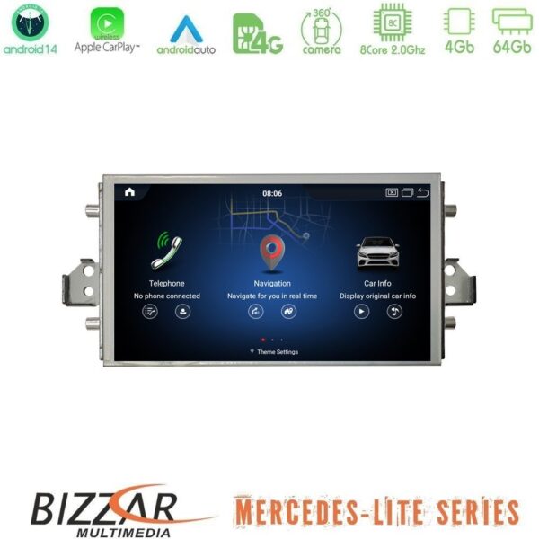 Bizzar OEM Mercedes E Class (W212) NTG5 Android14 8Core (4+64GB) Navigation Multimedia 7" (OEM Style) - Image 2