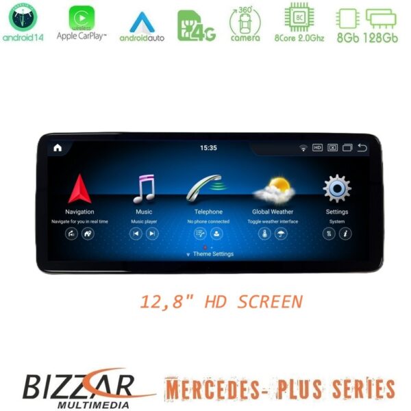 Bizzar Plus Series Mercedes C/GLC Class Facelift (W205/W253) NTG5.5 Android14 8Core (8+128GB) Navigation Multimedia 12.8" - Image 1