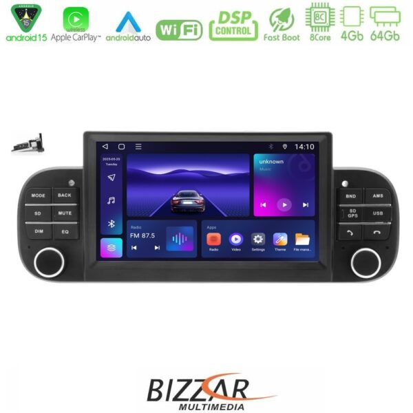Bizzar Fiat Panda 2012-2024 8core Android15 4+64GB Navigation Multimedia Deckless 7" με Carplay/AndroidAuto - Image 1