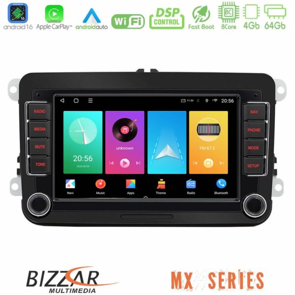 Bizzar MX Series Audi A3 8P 8core Android16 4+64GB Navigation Multimedia Deckless 7" με Carplay/AndroidAuto (OEM Style) - Image 5