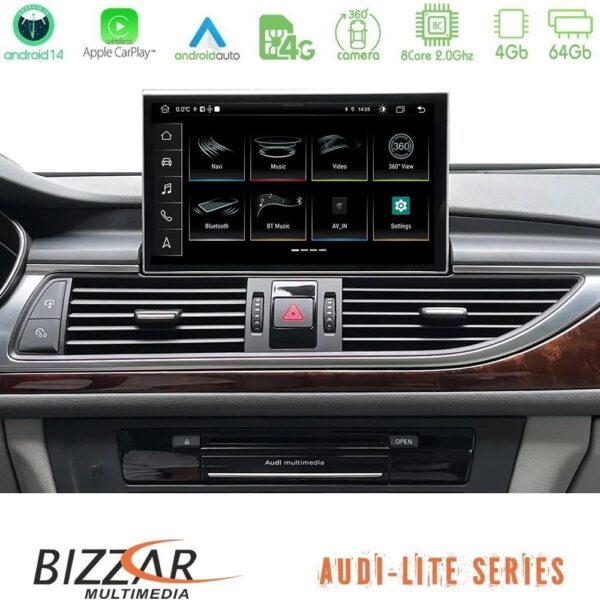 Bizzar Audi A6 2012-2018 Android14 8Core (4+64GB) Navigation Multimedia 8,4" HD OEM Style - Image 1