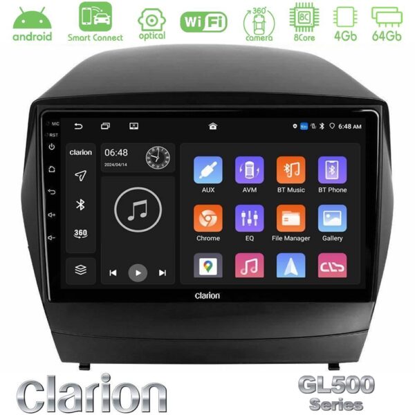 Clarion GL500 Series 8Core Android ClarionOS 4+64GB Hyundai IX35 Auto A/C Navigation Multimedia Tablet 9" - Image 1