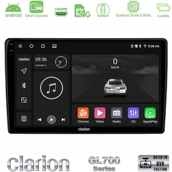 Clarion GL700 QUALCOMM Series 8Core Android ClarionOS 4+64GB Ford C-Max 2003-2010 | Kuga 2008-2012 Navigation Multimedia Tablet 9" Με Carplay & Android Auto - Image 2