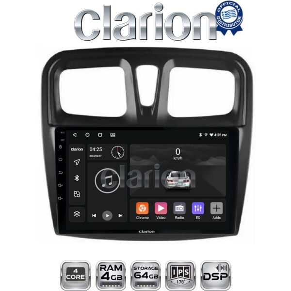CLARION GL32557 Οθόνη OEM Multimedia Αυτοκινήτου για Dacia Santero 2012 > 2019 (CarPlay/AndroidAuto/BT/GPS/WIFI/GPRS) - Image 1