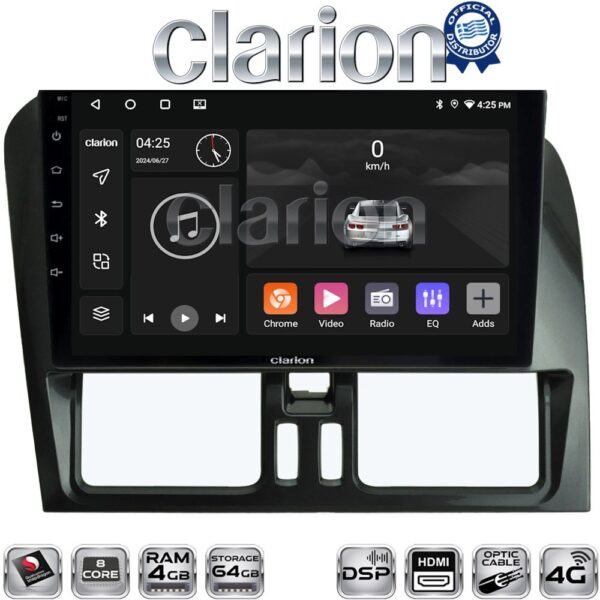 CLARION GL74390 Οθόνη OEM Multimedia Αυτοκινήτου για Volvo XC60 2009 > 2017 (CarPlay/AndroidAuto/BT/GPS/WIFI/GPRS) - Image 1