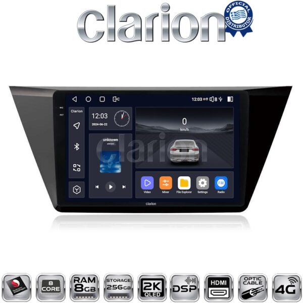 CLARION GL75522 Οθόνη OEM Multimedia Αυτοκινήτου για VW Touran 2016 > (CarPlay/AndroidAuto/BT/GPS/WIFI/GPRS) - Image 1