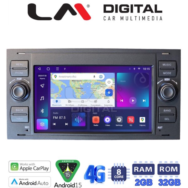 LM Digital - LM E8140 GPS Οθόνη OEM Multimedia Αυτοκινήτου για FordC-Max '02-'07Fiesta '06-'08Focus '05-'07Fusion '06-'11Galaxy '07-'11Kuga '07-'12S-Max '08-'12Transit '07-12Transit Connect '07-12 (CarPlay/AndroidAuto/BT/GPS/WIFI/GPRS) - Image 1