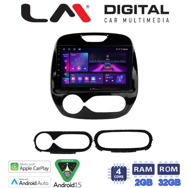 LM Digital - LM ZA4153 GPS Οθόνη OEM Multimedia Αυτοκινήτου για Renault Captur 2013 > (CarPlay/AndroidAuto/BT/GPS/WIFI) - Image 1