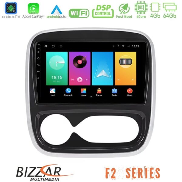 Bizzar F2 Series 8Core Android16 4+64GB Renault/Nissan/Opel/Fiat Navigation Multimedia Tablet 9" (AUTO A/C) - Image 1