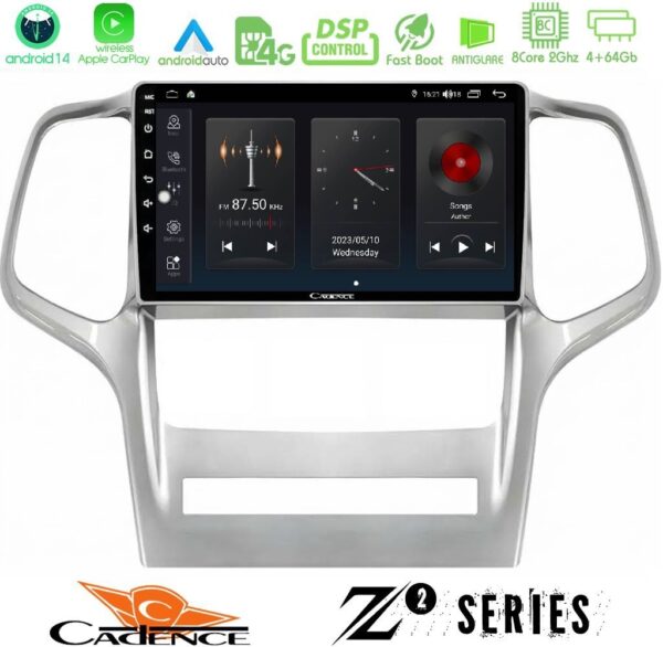 Cadence Z2 Series 8Core Android14 4+64GB Jeep Grand Cherokee 2011-2013 Navigation Multimedia Tablet 9" Με Carplay & Android Auto - Image 1