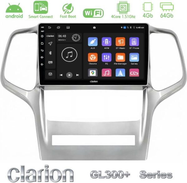 Clarion GL300+ Series 4Core Android ClarionOS 4+64GB Jeep Grand Cherokee 2011-2013 Navigation Multimedia Tablet 9" - Image 1