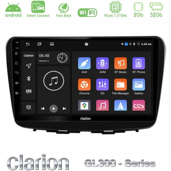 Clarion GL300 Series 4Core Android ClarionOS 2+32GB Suzuki Baleno 2016-2021 Navigation Multimedia Tablet 9" Με Carplay & Android Auto - Image 1