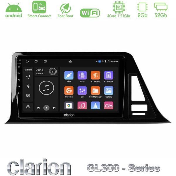 Clarion GL300 Series 4Core Android ClarionOS 2+32GB Toyota CH-R Navigation Multimedia Tablet 9" Με Carplay & Android Auto - Image 1