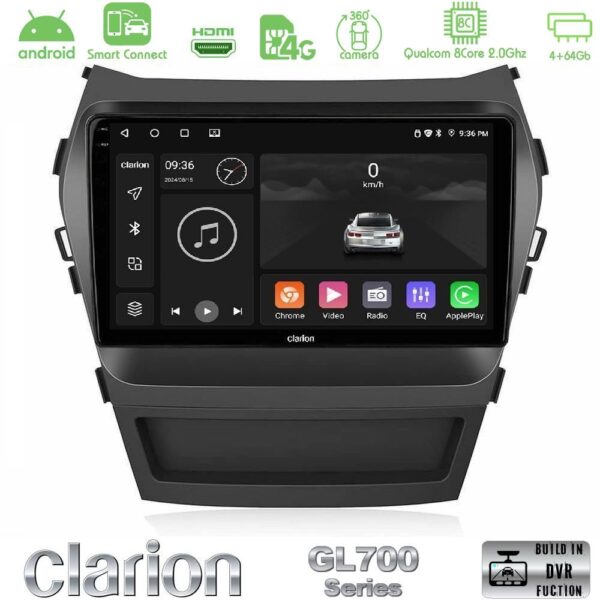 Clarion GL700 QUALCOMM Series 8Core Android ClarionOS 4+64GB Hyundai iX45 2012-2017 Navigation Multimedia Tablet 9" Με Carplay & Android Auto - Image 1