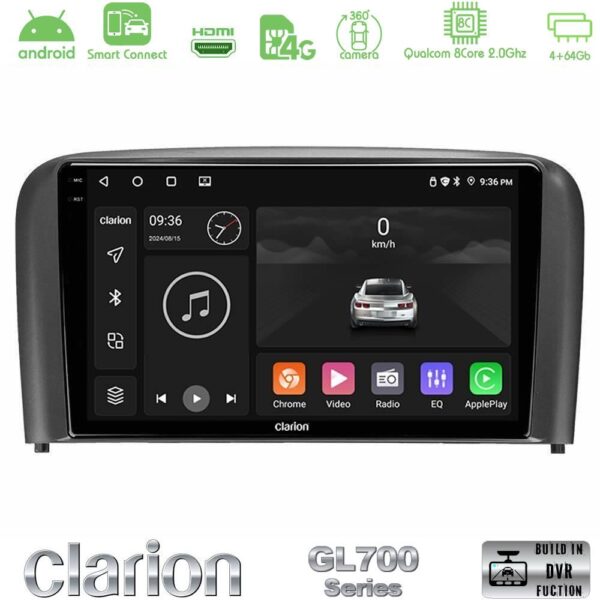 Clarion GL700 QUALCOMM Series 8Core Android ClarionOS 4+64GB Volvo S80 1998-2006 Navigation Multimedia Tablet 9" Με Carplay & Android Auto - Image 1