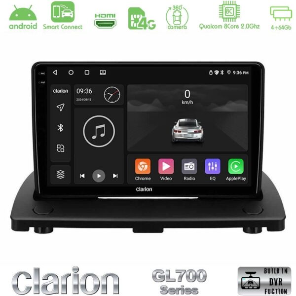 Clarion GL700 QUALCOMM Series 8Core Android ClarionOS 4+64GB Volvo XC90 2006-2014 Navigation Multimedia Tablet 9" Με Carplay & Android Auto - Image 1