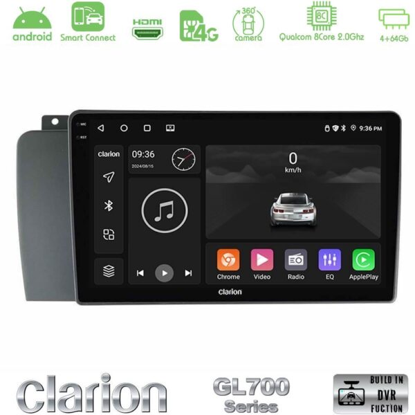 Clarion GL700 QUALCOMM Series 8Core Android ClarionOS 4+64GB Volvo S60 2004-2009 Navigation Multimedia Tablet 9" Με Carplay & Android Auto - Image 1