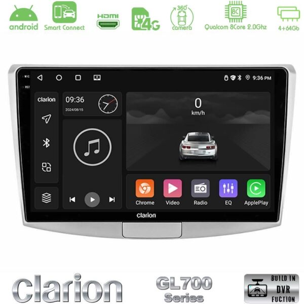Clarion GL700 QUALCOMM Series 8Core Android ClarionOS 4+64GB VW Passat Navigation Multimedia Tablet 10" Με Carplay & Android Auto - Image 1