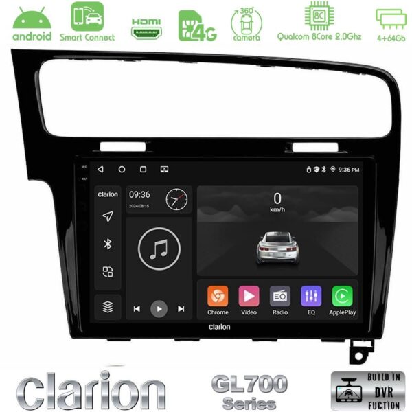 Clarion GL700 QUALCOMM Series 8Core Android ClarionOS 4+64GB VW GOLF 7 Navigation Multimedia Tablet 10" Με Carplay & Android Auto - Image 1