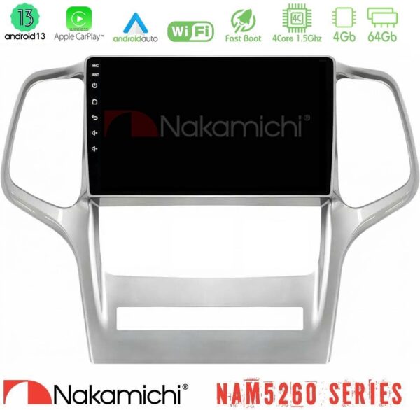 Nakamichi NAM5260 Series 4Core Android13 4+64GB Jeep Grand Cherokee 2011-2013 Navigation Multimedia Tablet 9" Με Carplay & Android Auto - Image 1