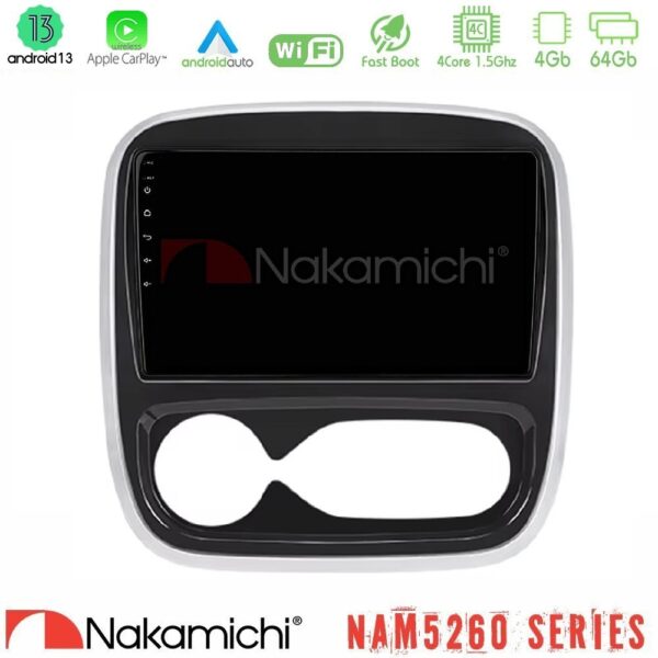 Nakamichi NAM5260 Series 4Core Android13 4+64GB Renault/Nissan/Opel/Fiat Navigation Multimedia Tablet 9" Με Carplay & Android Auto (AUTO A/C) - Image 1
