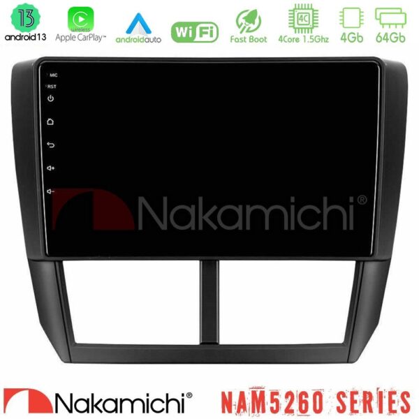Nakamichi NAM5260 Series 4Core Android13 4+64GB Subaru Forester/Impreza Navigation Multimedia Tablet 9" Με Carplay & Android Auto - Image 1
